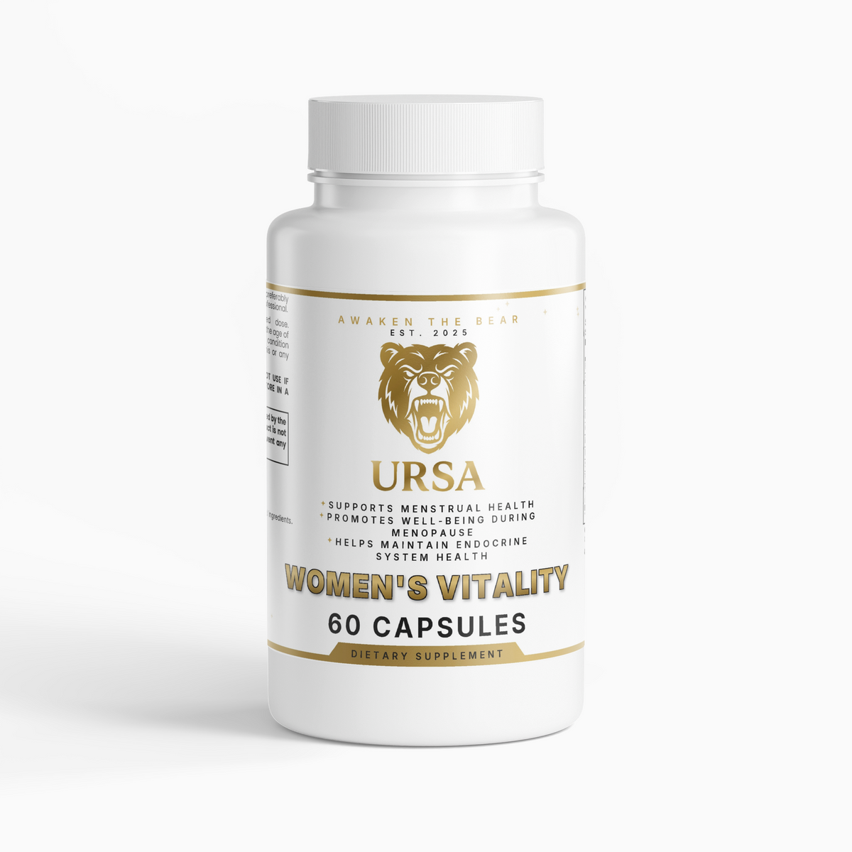 URSA Women's Vitality Formula, 60-capsule bottle of an eleven-botanical blend with black cohosh, red clover and dong quai