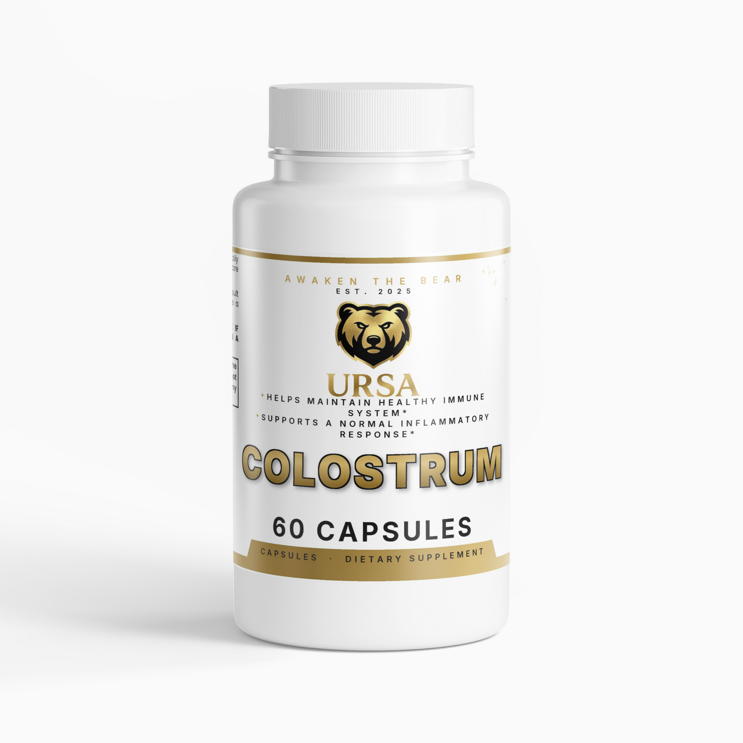URSA Colostrum Capsules, 60 vegetable capsules of bovine colostrum at 25% IgG