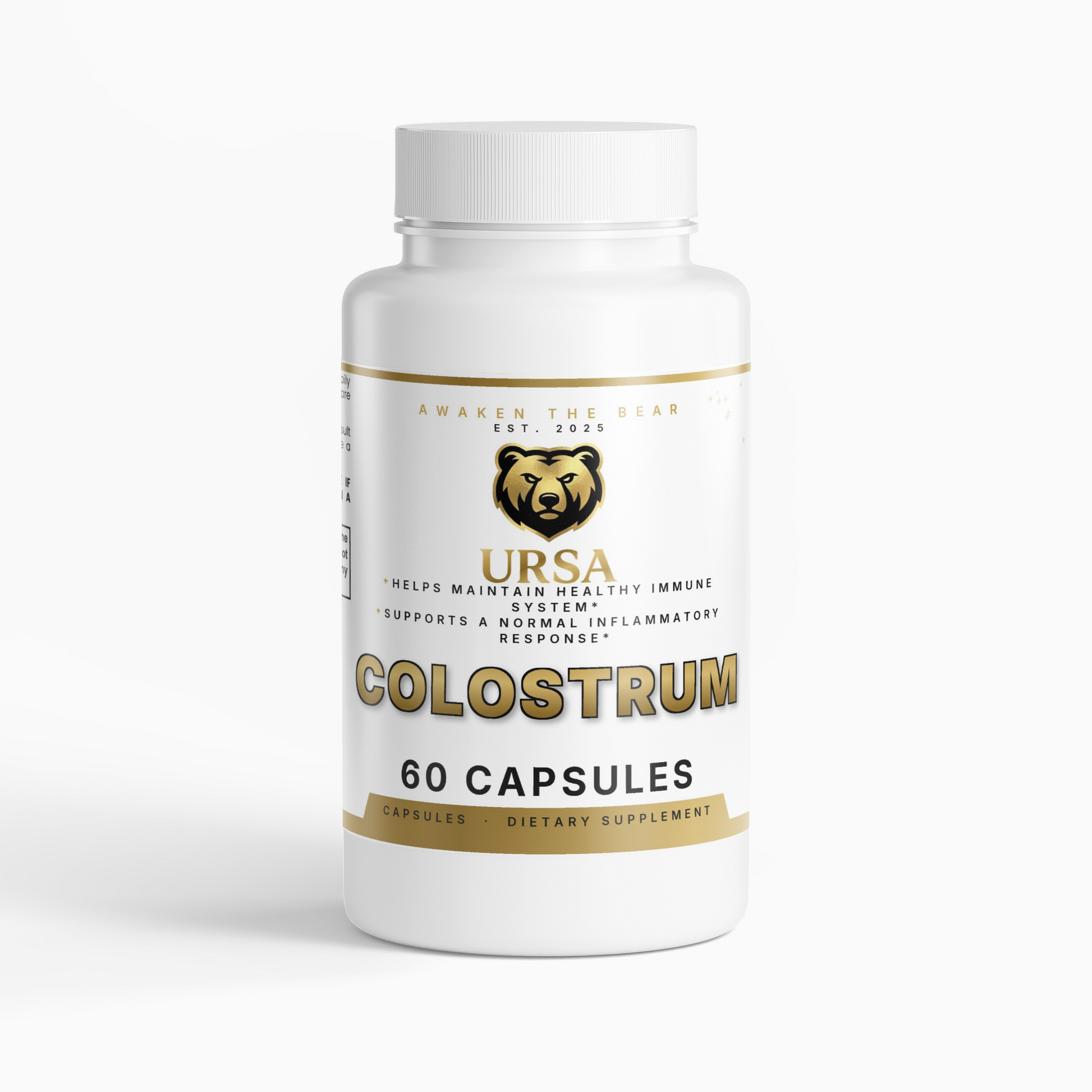 URSA Colostrum Capsules, 60 vegetable capsules of bovine colostrum at 25% IgG