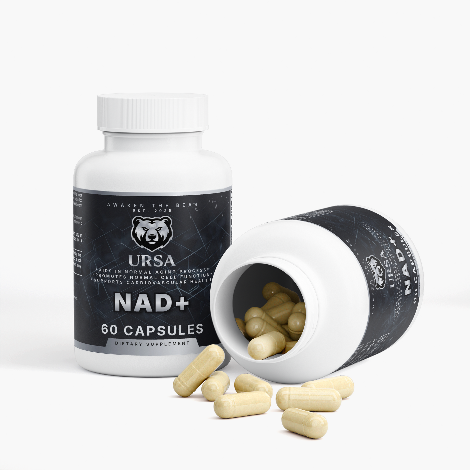 URSA NAD+ supplement, 60 vegan capsules with quercetin and resveratrol