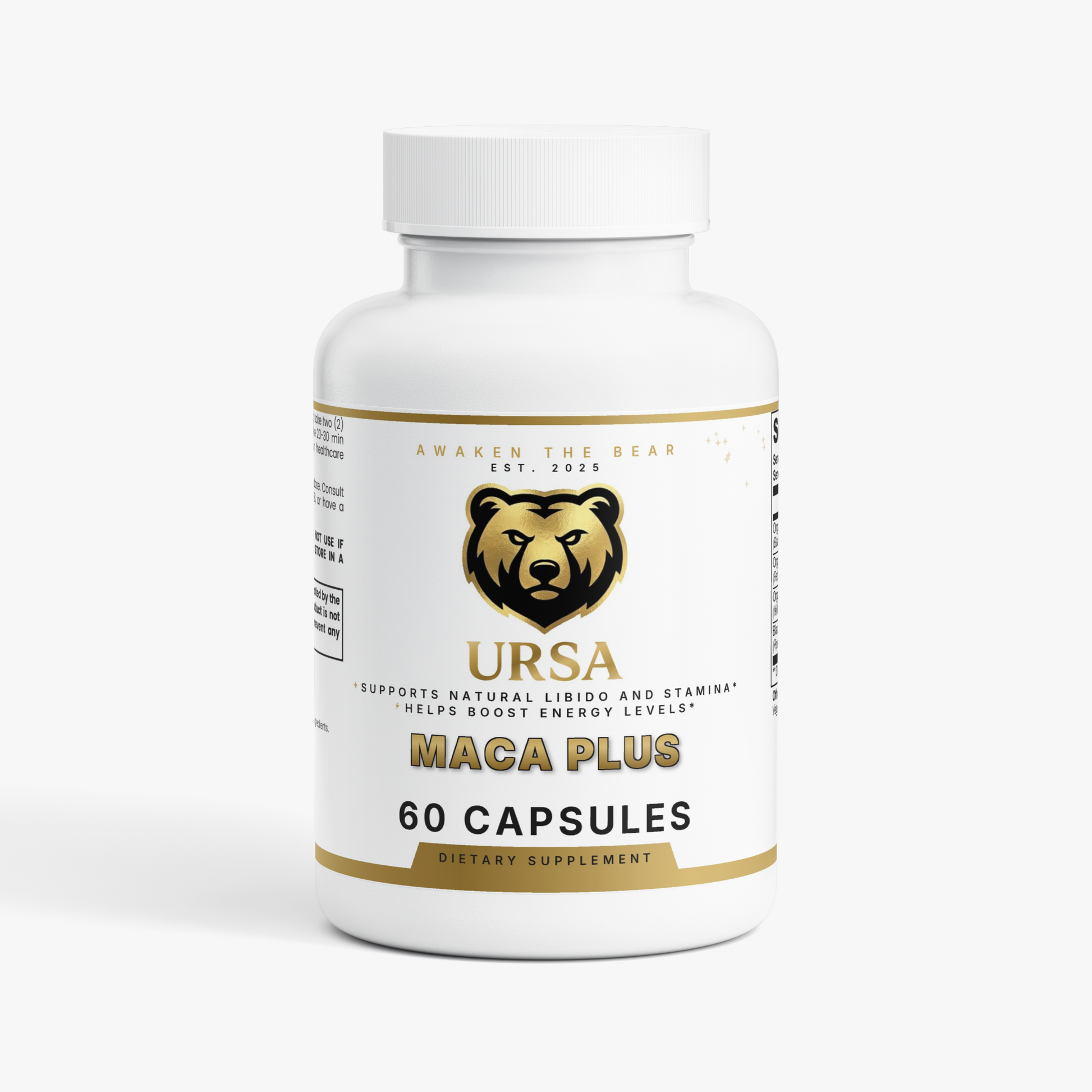 URSA Maca Plus, 60 vegan capsules of organic black, red and yellow maca root
