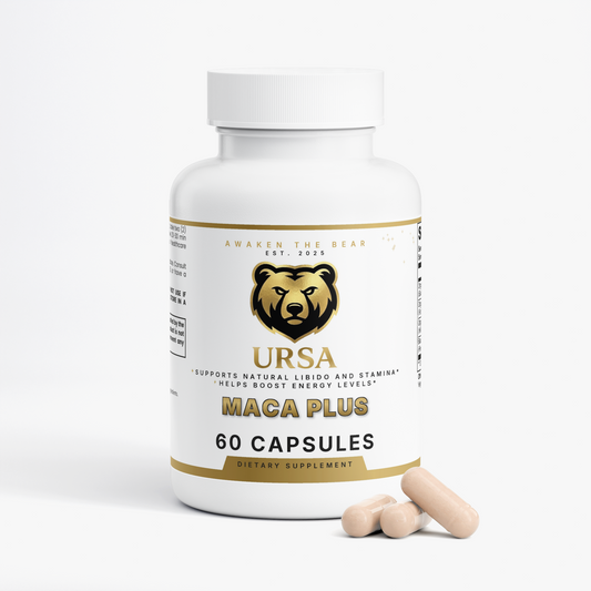 URSA Maca Plus, 60 vegan capsules of organic black, red and yellow maca root