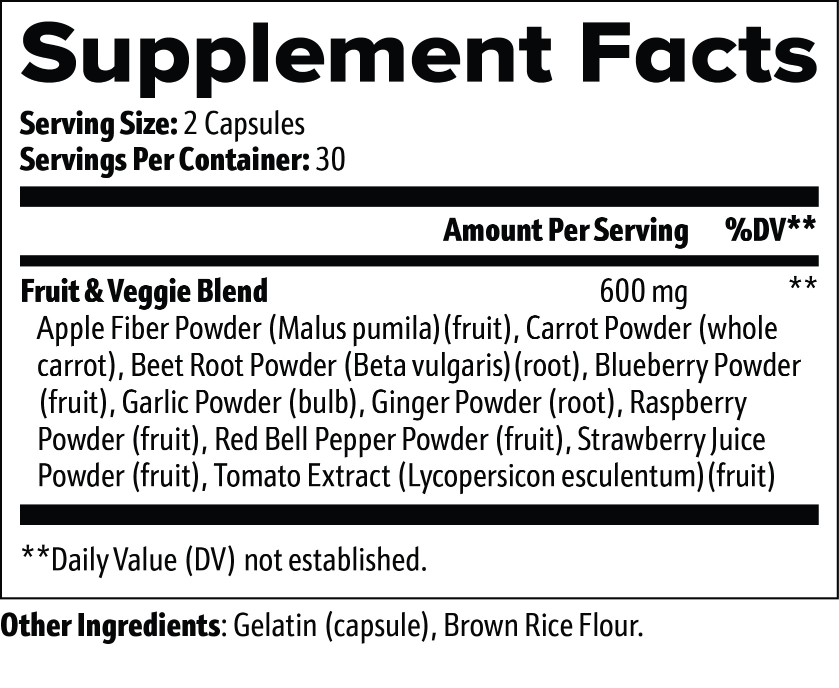 URSA Fruits and Veggies, 60 capsules of ten concentrated fruit and vegetable powders